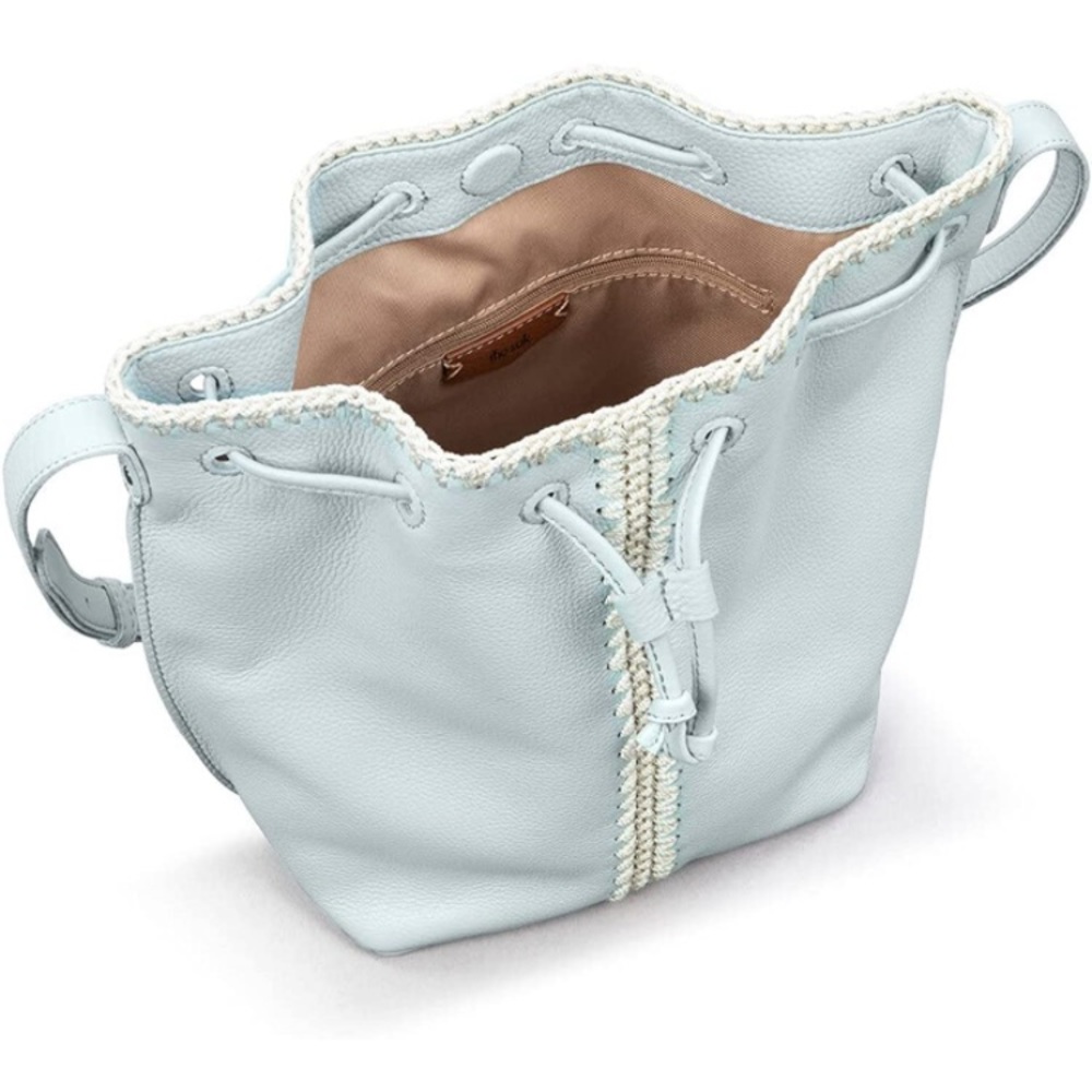 NWT The Sak Chambray Ivy Leather Drawstring Bucket Handbag - Picture 3 of 4
